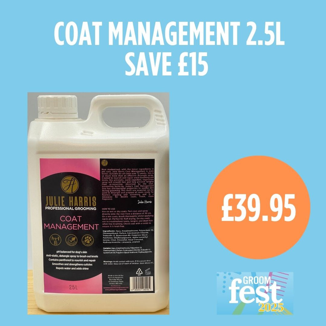 Julie Harris Professional Grooming Coat Management Detangler - 2.5L
