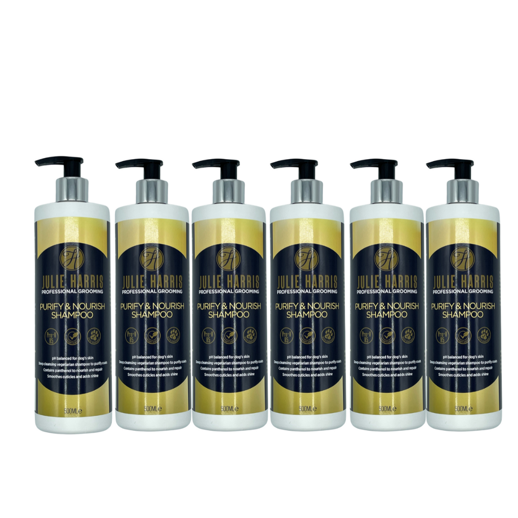 Julie Harris Professional Grooming Purify & Nourish Shampoo - 6 x 500ml