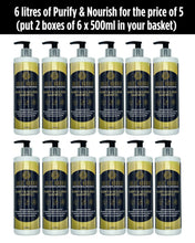 Load image into Gallery viewer, Purify &amp; Nourish Shampoo - 6 x 500ml - SALE - 6 litres for the price of 5
